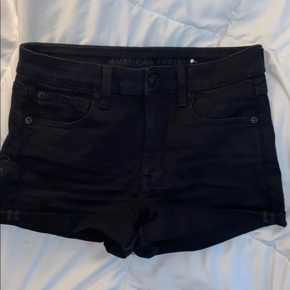 Black jean shorts